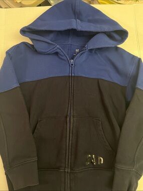 GAP Two-Tone Blue and Black Kids Heavy Zip Hoodie